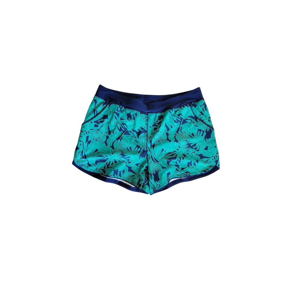 NEW Land's End Quick Dry 3" Swim Shorts with Panty Tropical Navy Teal‎ Beach 24W